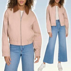 NWT LEVI'S Women's Cotton Bomber With Corduroy Collar Sz XL Light Pink